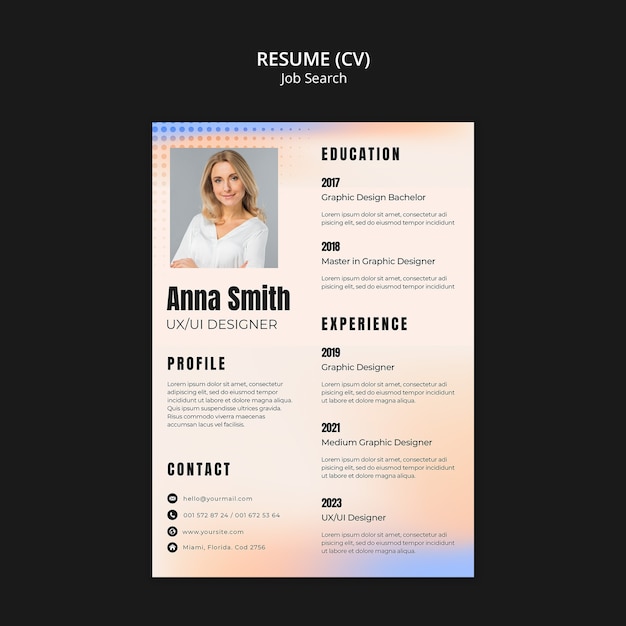 job search template design