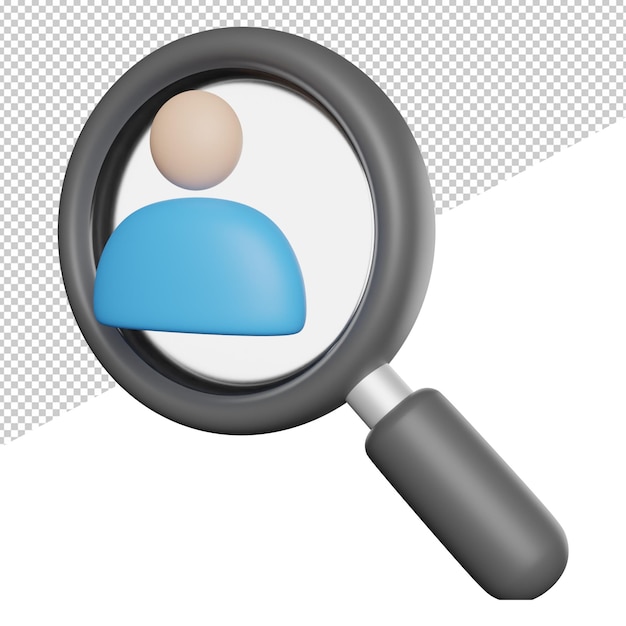 PSD job seeker search a magnifying glass that has a picture of a person on it