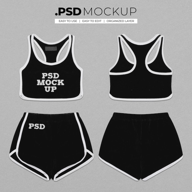 PSD set di jogging modello psd realistico