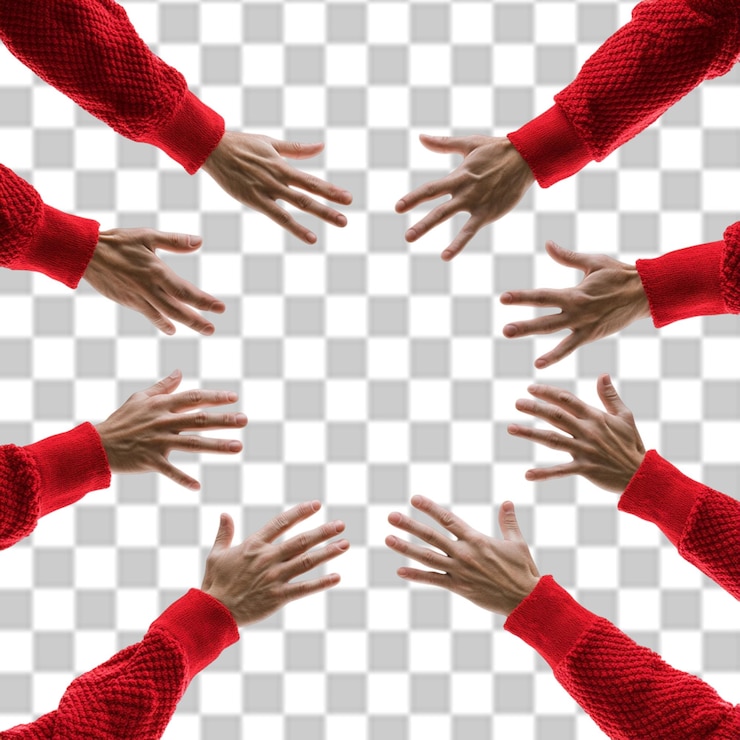 PSD join hands day psd png