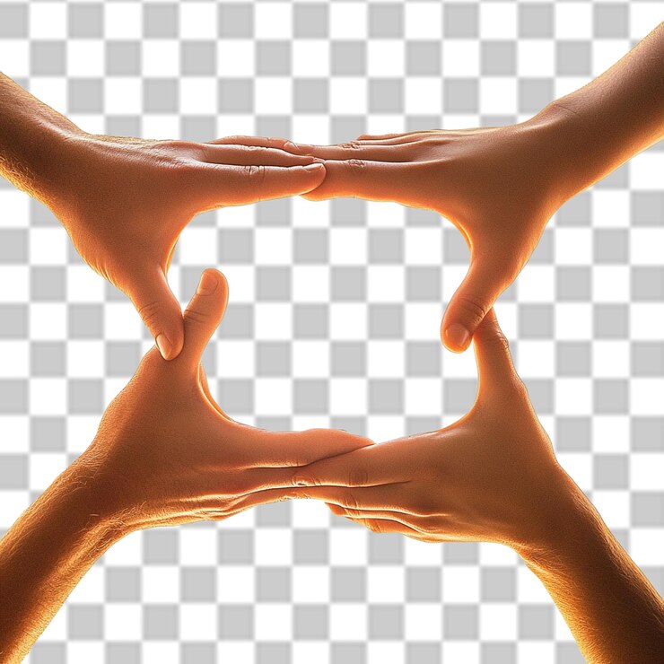 PSD join hands day psd png