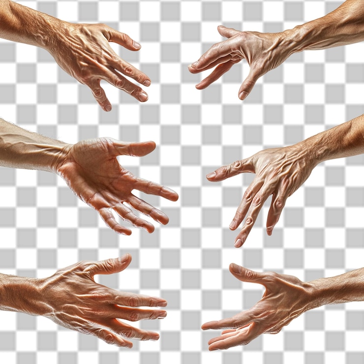 PSD join hands day psd png