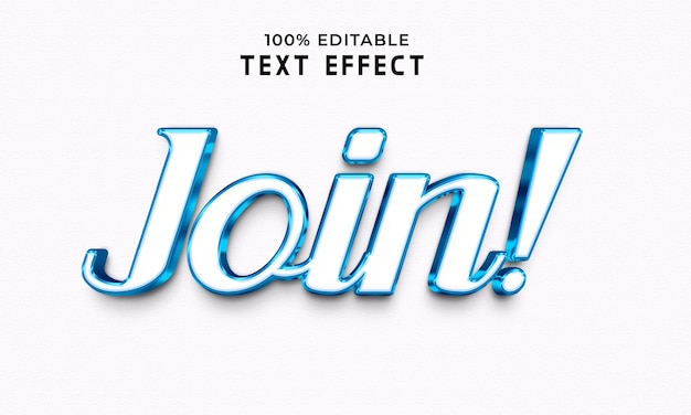 Join text effect with blue color graphic style and editable