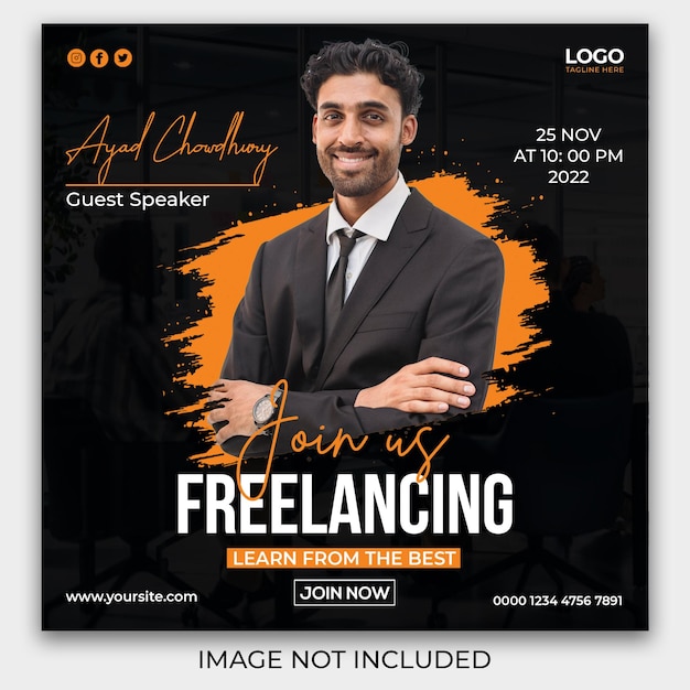 Join us Freelancing Webinar Digital marketing agency and corporate social media post design