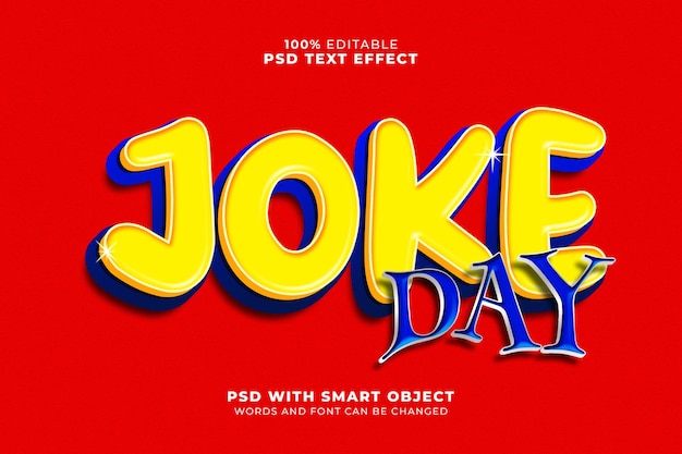 Joke day text effect