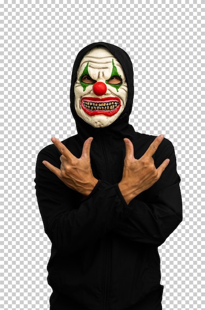Joker maskesi takmış adam, izole edilmiş
