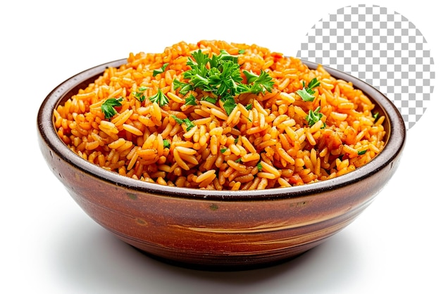 PSD jollof rice a popular west african dish on transparent background