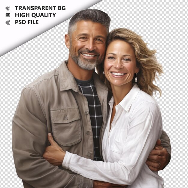 PSD jolly american couple stile ultra realistico sullo sfondo bianco