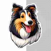 PSD jolly canine dog's tongueout delight sticker