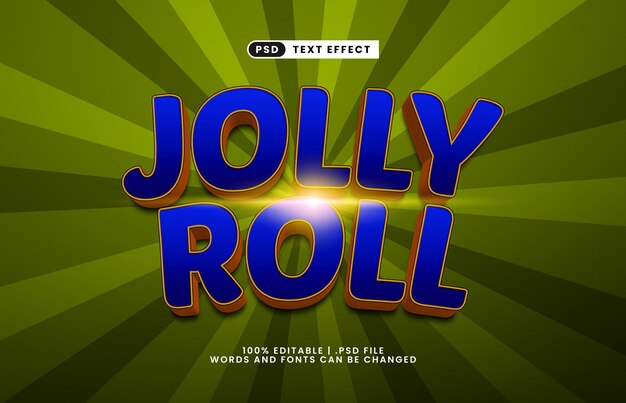 jolly roll editable text effect with a play and toys text effect