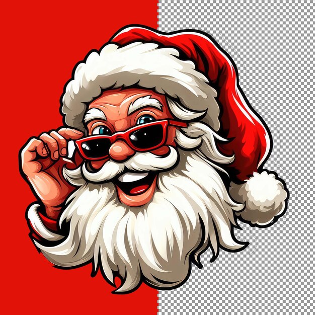 PSD jolly santa waving sticker