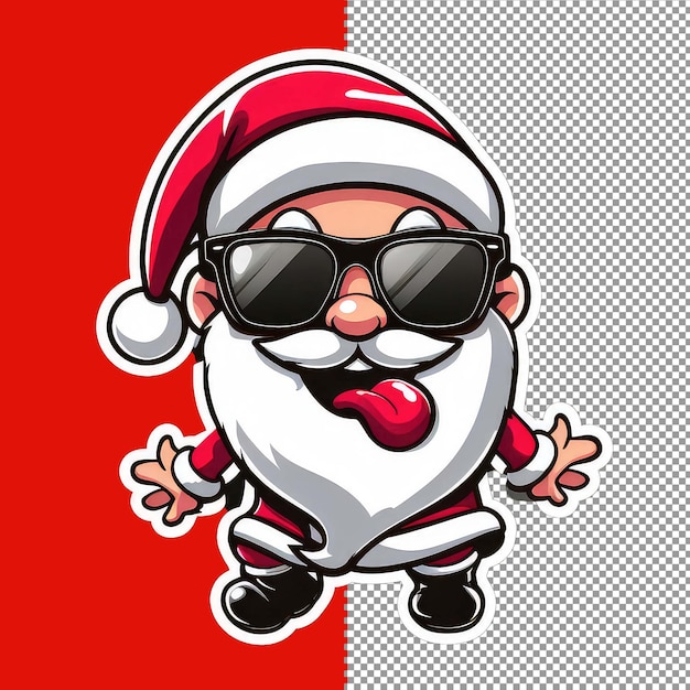 PSD jolly santa waving sticker