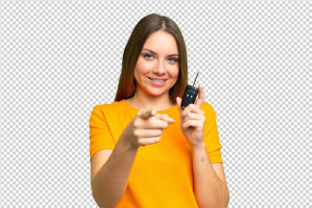 Jonge blonde vrouw over geïsoleerde chroma key achtergrond