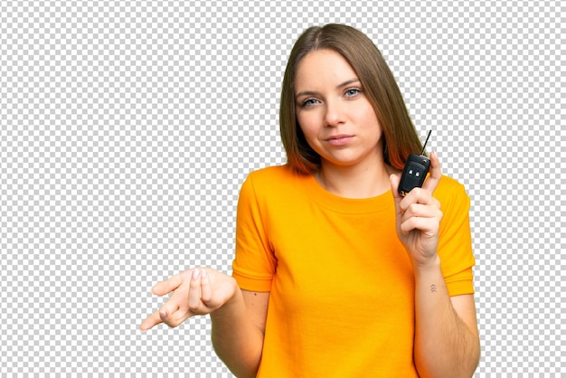 Jonge blonde vrouw over geïsoleerde chroma key achtergrond