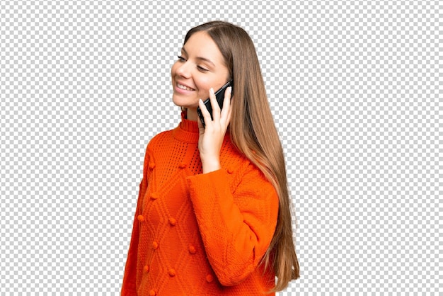 Jonge blonde vrouw over geïsoleerde chroma key achtergrond