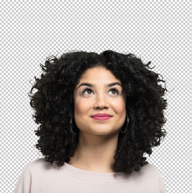 Jonge en gelukkige vrouw die lacht