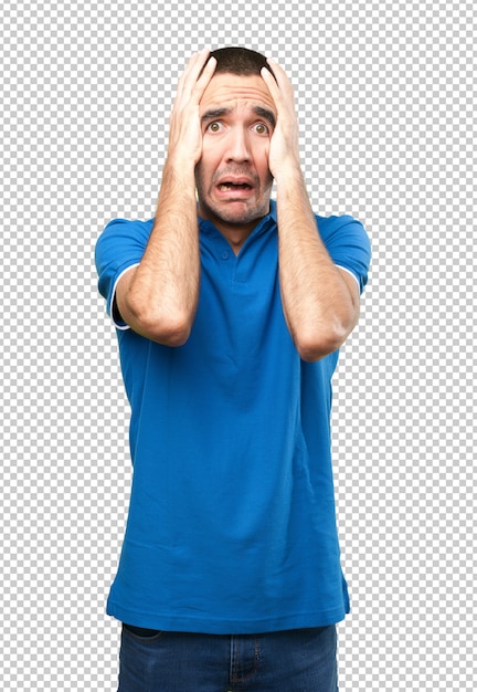 Jonge man bezorgd
