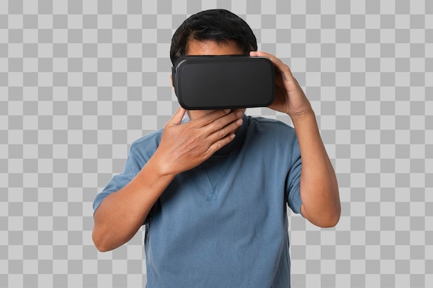 Jonge man met VR virtual reality-headset