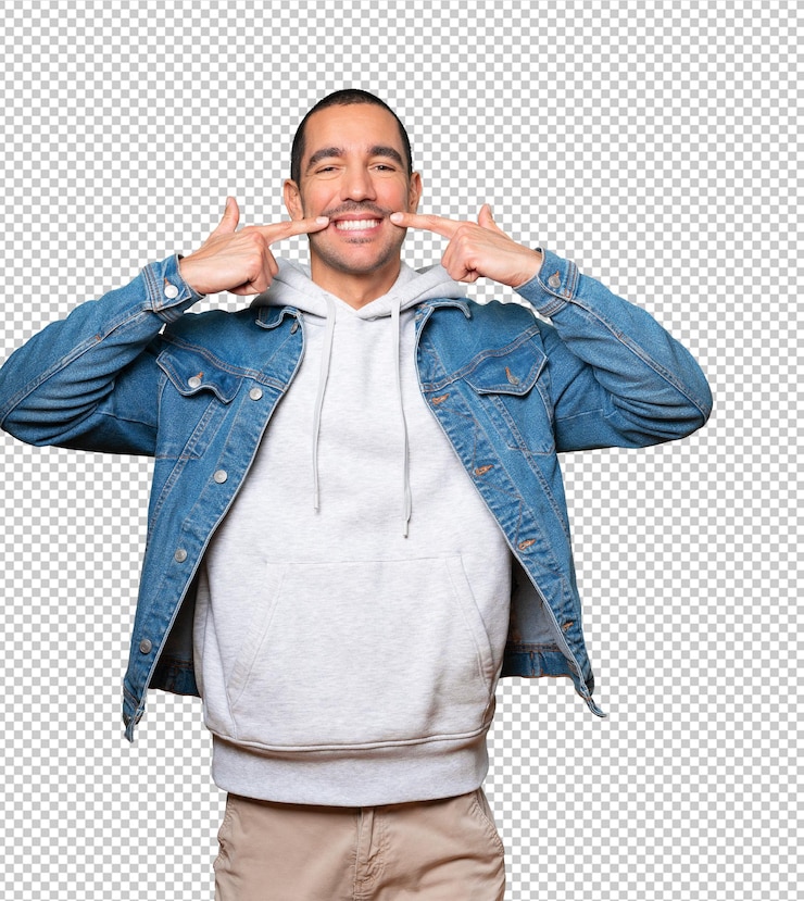 PSD jonge man wijst naar zijn tanden