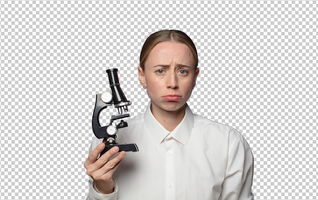 jonge mooie wetenschapper student met een microscoop