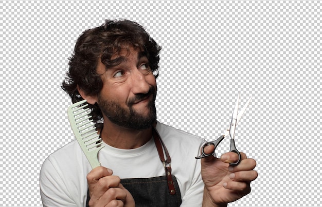 jonge volwassen baarde man kapper concept