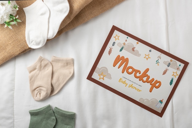 PSD jongen baby shower uitnodiging mockup