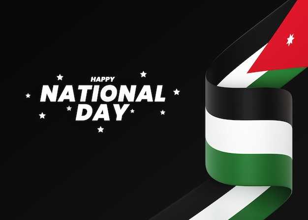 PSD jordan flag design national independence day banner editable text and background