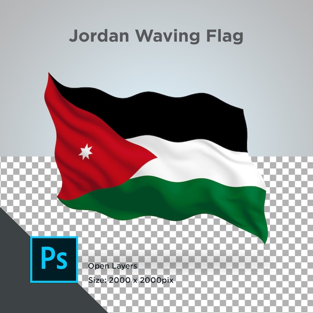 PSD jordan flag wave transparent psd