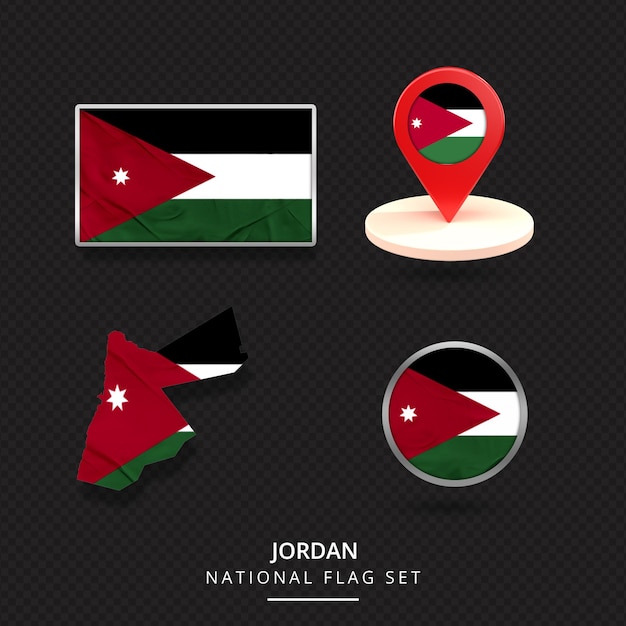 Jordan national flagmaplocationbadge elemento design