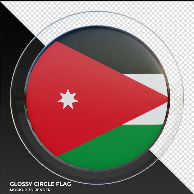 PSD jordan realistic 3d textured glossy circle flag