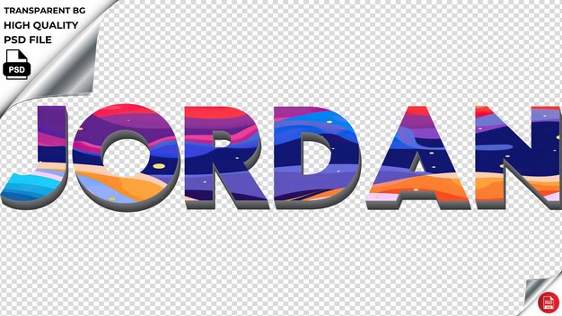 PSD jordan typography flat colorful text texture psd transparent