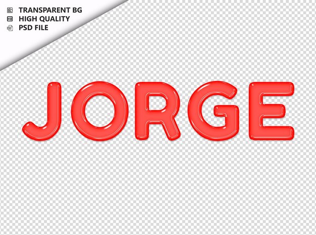PSD jorge typography red text glosy glass psd transparent