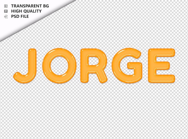 PSD jorge typography yellow text glosy glass psd transparent