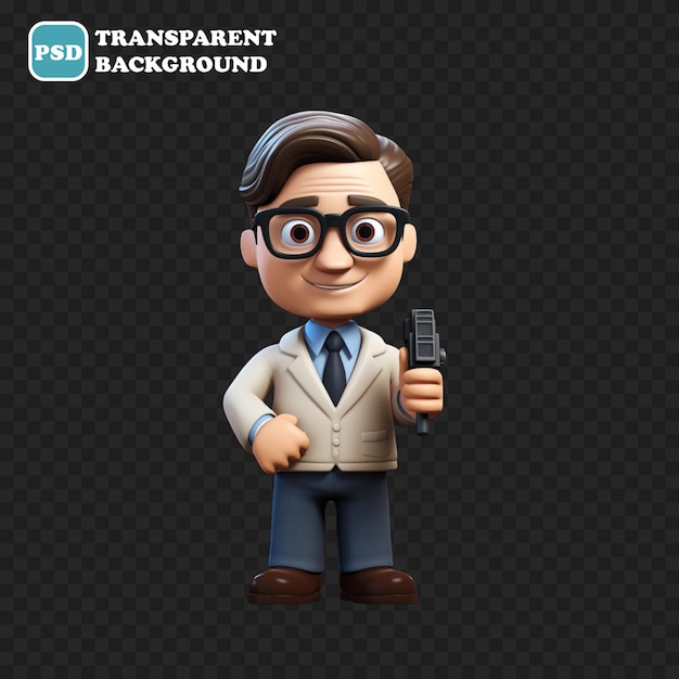 Journalist icon isolated 3d render illustration