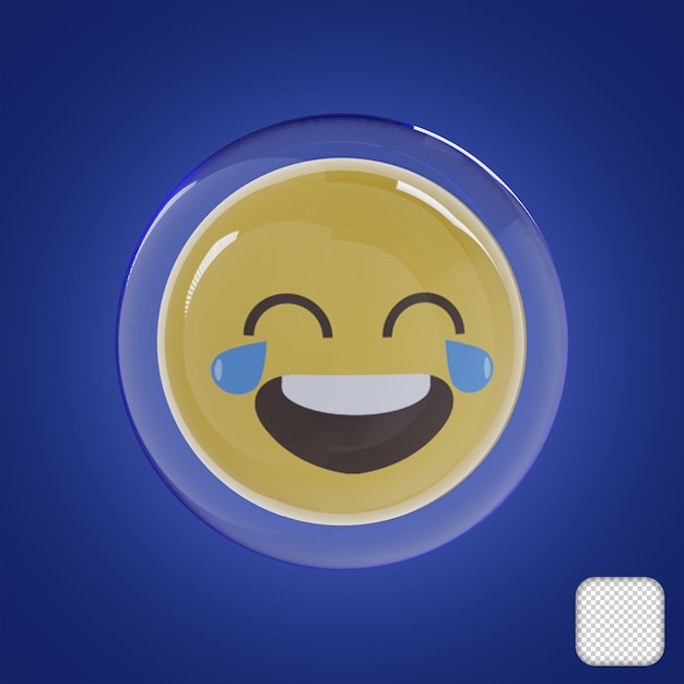 Joy face with bubble 3d illustration