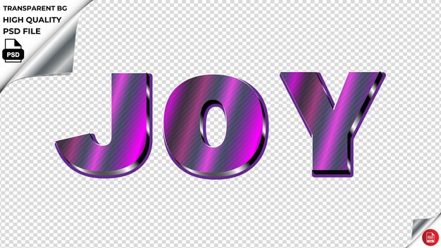 PSD joy typography paarse licht tekst metaal psd transparant