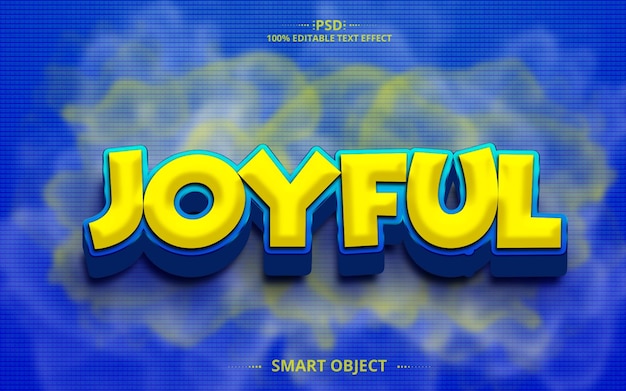 Joyful 3D PSD Creative Text Effect Design