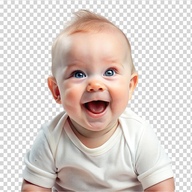 PSD a joyful baby gazes on transparent background