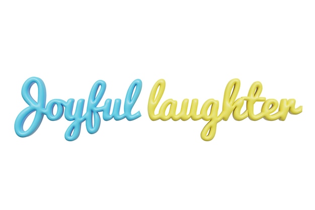 Joyful laught 3d lettering