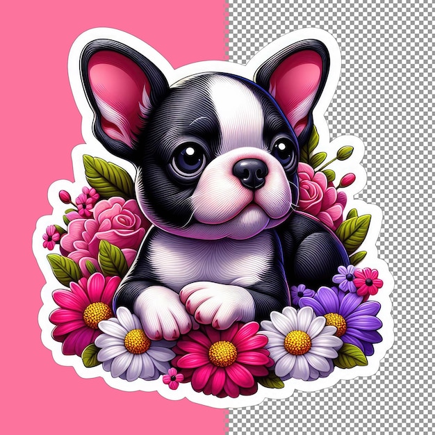 PSD joyful puppy cartoon vector image png