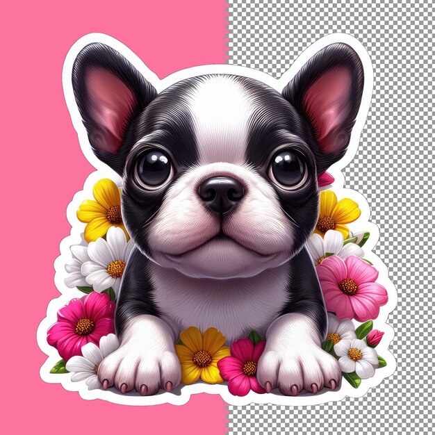 PSD joyful puppy cartoon vector image png