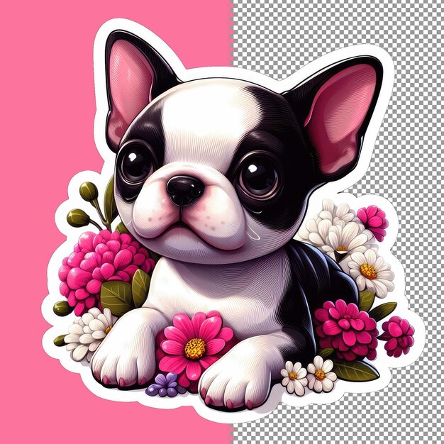 PSD joyful puppy cartoon vector image png