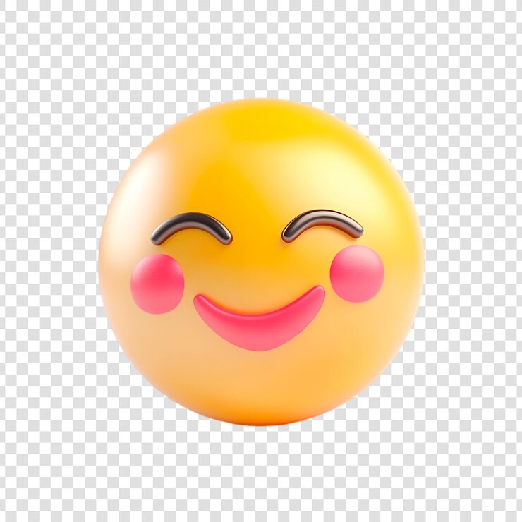 기쁜 미소 이모티콘, 행복한 얼굴, 은 <unk>, 사랑스러운 3D 렌더링