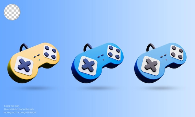 Joystick gamepad 3D-pictogram. gameconsole of gamecontroller. Computerspelletjes. Cartoon minimalistische stijl.