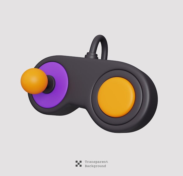 Joystick gamepad isolated. Gaming and streaming icon set. Cute minimal style. 3d render illustration