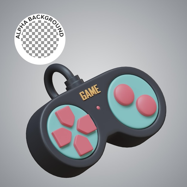 PSD illustrazione 3d dell'icona di gioco del joystick