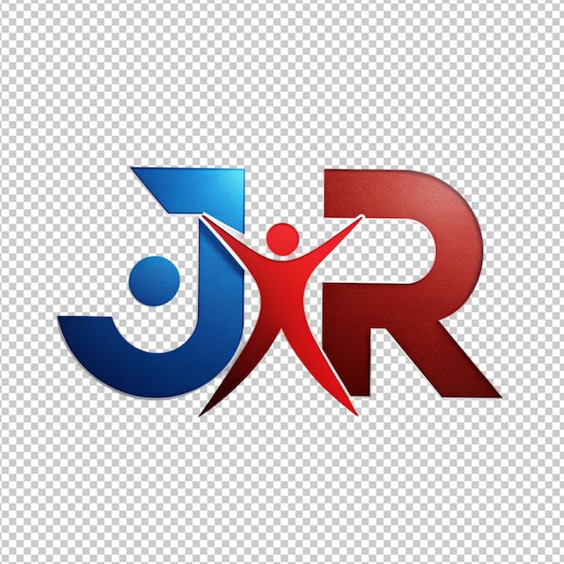 PSD jr text logo on transparent background