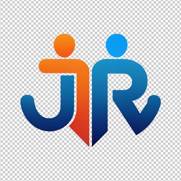 PSD jr text logo on transparent background