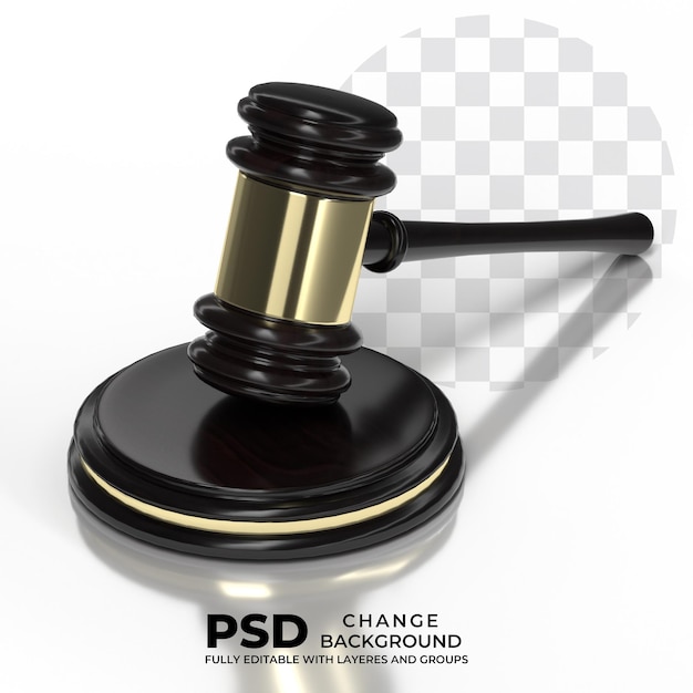 「psd」という文字が書かれた裁判官の小槌