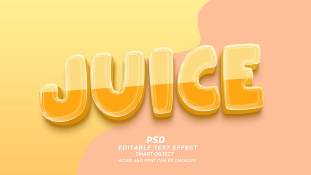 Juice 3d modificabile in stile effetto testo photoshop